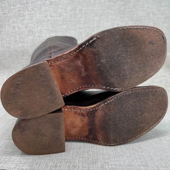 VTG 80s Frye Campus 14L Brown Leather Tall Riding Boots Womens Size 9M USA Made - Picture 11 of 14